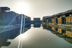 La darse de Confluence au petit matin - Ambiance irréelle pour ce premier matin de confinement (18 mars, 08h, lorsqu'on pouvait encore courir à plus d'un kilomètre)