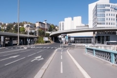 L'échangeur à l'entrée du tunnel de Fourvière (pont Kitchener Marchand, 4 avril, 11h20)